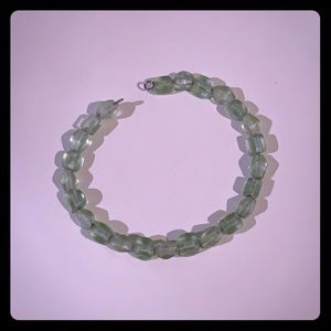 Green glass bead bracelet